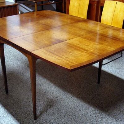 Danish Style Mid Century Modern Dining Table 2-Tone Wood