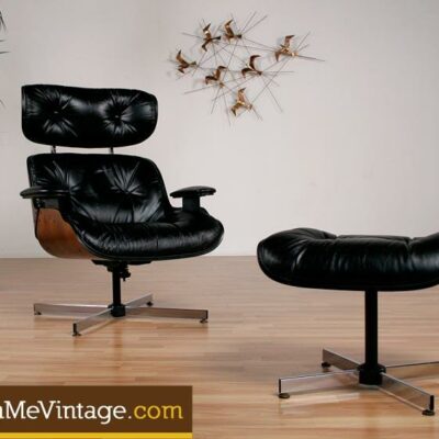 Mid Century Modern Black Eames Style Lounge Chair