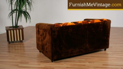 Funky Fuzzy 1970s Era Loveseat Sofa