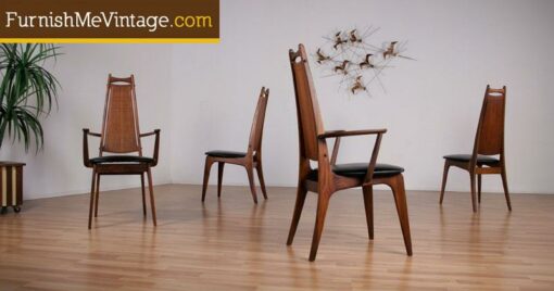 Mid Century Modern High Back Dining Chairs