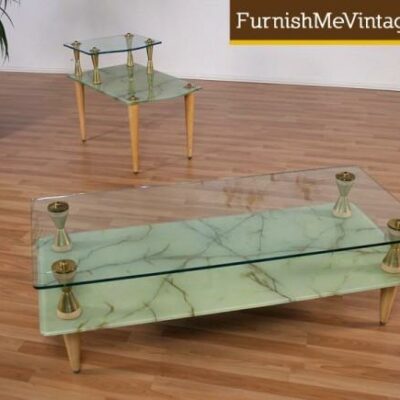 Hollywood Regency Coffee Table and End Table