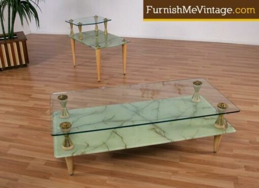 Hollywood Regency Coffee Table and End Table