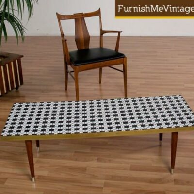 Retro Mosaic Coffee Table with Heart Tiles