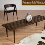 Long Mid Century Modern Slat Coffee Table