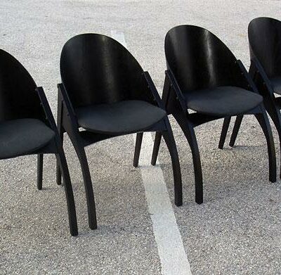 4 Contemporary Designer Ebonized Bentwood Chairs