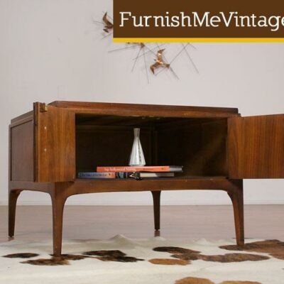 Mid Century Modern Square End Table Cabinet