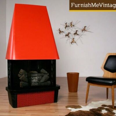 Retro Red Electric Fireplace