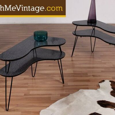 2 Retro Hairpin Amorphic End Tables