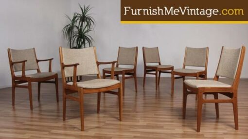 6 DScan Danish Modern Teak Dining Chairs