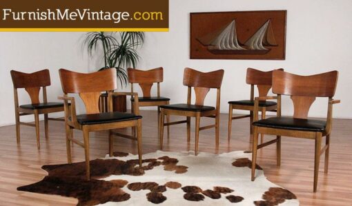 6 Wide Bow Tie Back Retro Dining Chairs