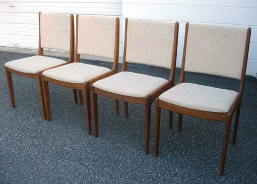 4 Vintage Danish Teak Chairs