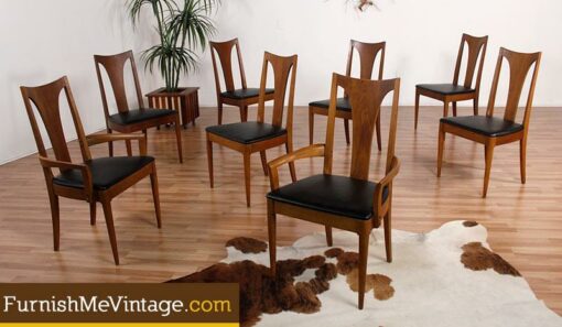 8 Mid Century Modern Walnut Dining Chairs