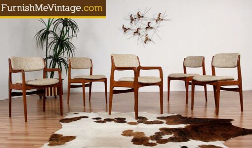 5 Vintage Benny Linden Teak Dining Chairs