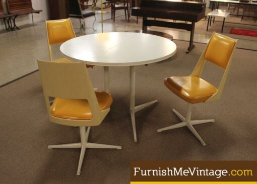 Retro White Dining Table & 2 Chairs