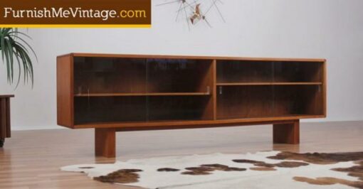 Danish Modern Teak Display Case Console