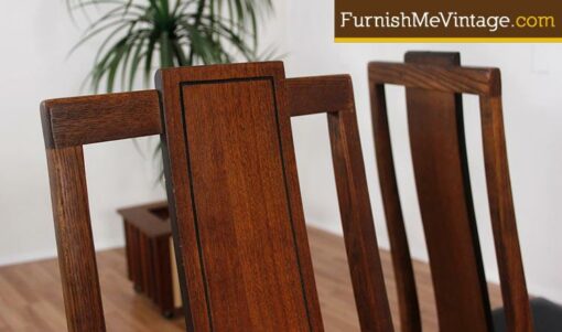 High Back Walnut Retro Dining Chairs