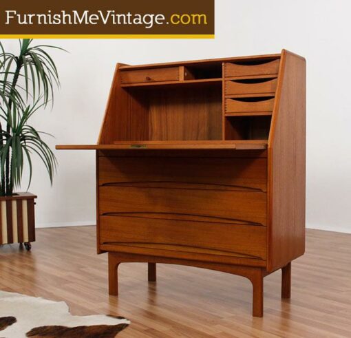 Mid Century Modern Danish Teak Secretary Desk