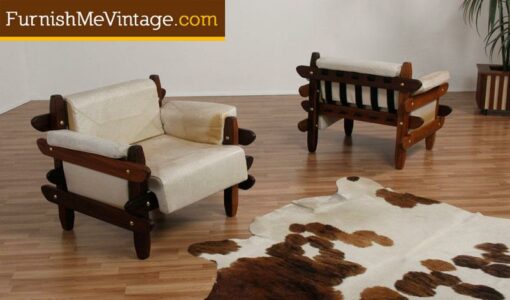 2 Mid Century Modern Brazilian Rosewood Arm Chairs