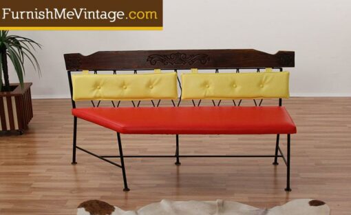 Mid Century Modern Wrought Iron Bench