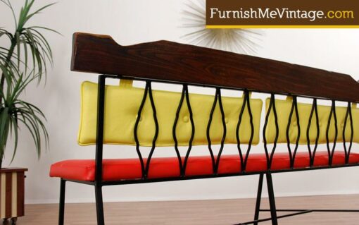 Mid Century Modern Wrought Iron Bench