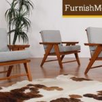 3 Matching Solid Pine Retro Arm Chairs