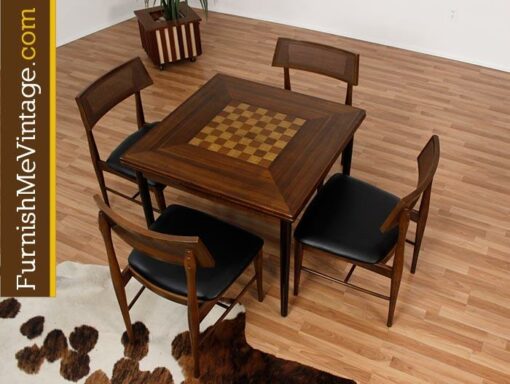 Mid Century Danish Gaming Table with Chess Board