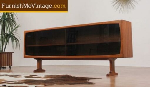 Low Profile Danish Teak Display Credenza