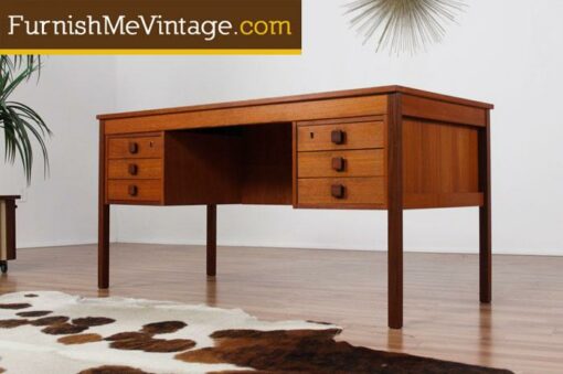 Vintage Danish Teak Desk Bookcase Back