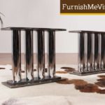 Post Modern Polished Gun Metal Coffee Table