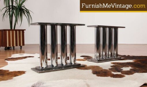 Post Modern Polished Gun Metal Coffee Table