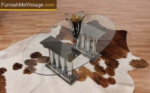 Post Modern Polished Gun Metal Coffee Table