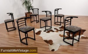 Six Josef Hoffmann Fledermaus Dining Chairs