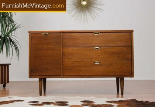 Mid Century Modern Gold Handle Credenza