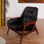 Mid Century Modern Black Shell Arm Chair