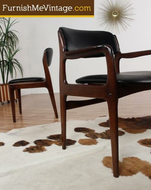 10 Reupholstered Danish Modern Rosewood Dining Chairs