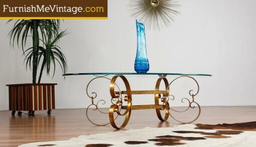 Vintage Hollywood Regency Gold Coffee Table
