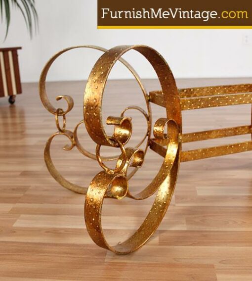 Vintage Hollywood Regency Gold Coffee Table