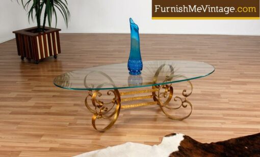 Vintage Hollywood Regency Gold Coffee Table