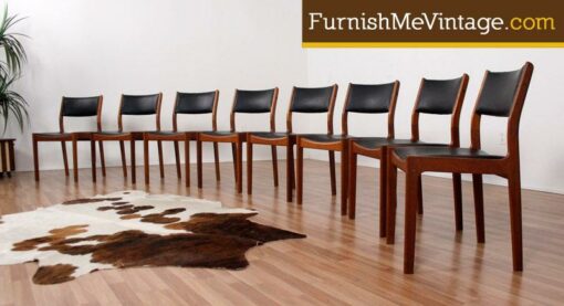 mid century modern Danish teak dining chairs