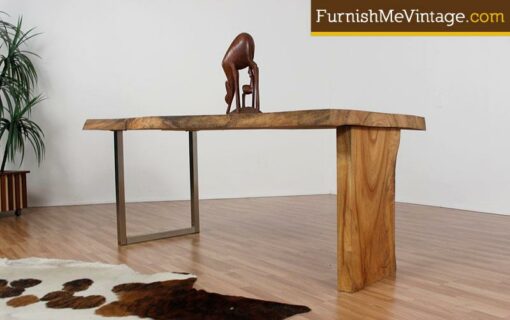 Monumental Rustic Wood Slab Dining Table