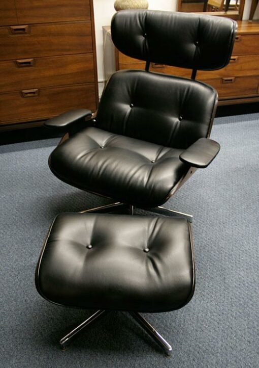 Eames Style Lounge Chair with Ottoman Vintage