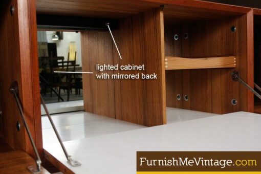 Long Danish Teak Credenza on Tulip Bases