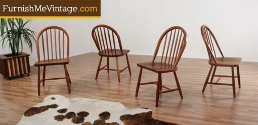 Vintage Danish Teak Spindle Back Chairs