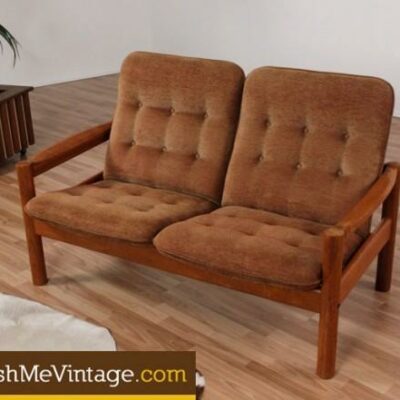 Vintage Danish Teak Loveseat Sofa