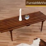 Mid Century Modern Slat Bench Table