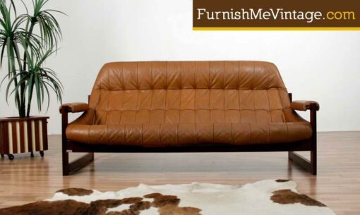 Percival Lafer Mid Century Modern Leather Sofa