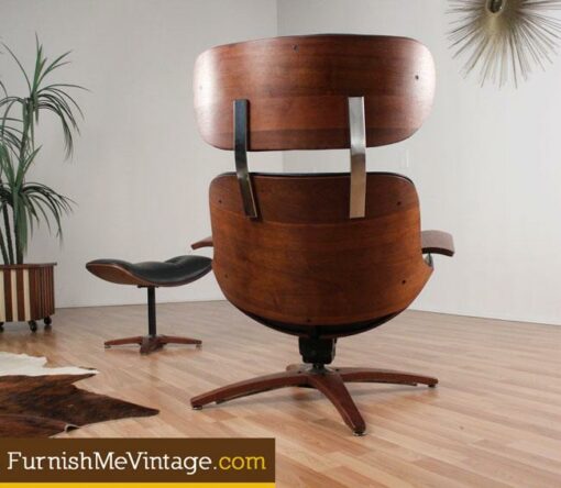 Mid Century Wood Accented Eames Style Lounge Chair