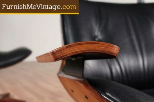 Mid Century Wood Accented Eames Style Lounge Chair