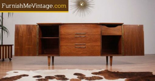 Mid Century Modern Rippled Door Credenza