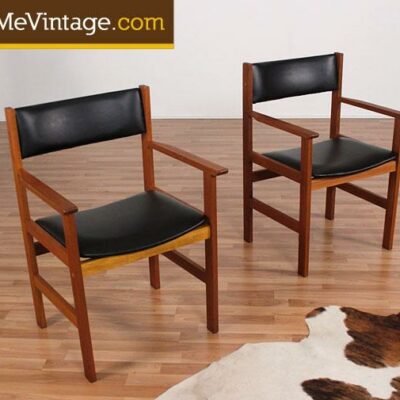 Set of (2) Danish teak Captains Chairs